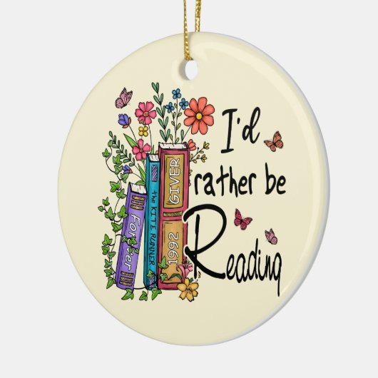 Ik zou liever lezen keramisch ornament (Links)