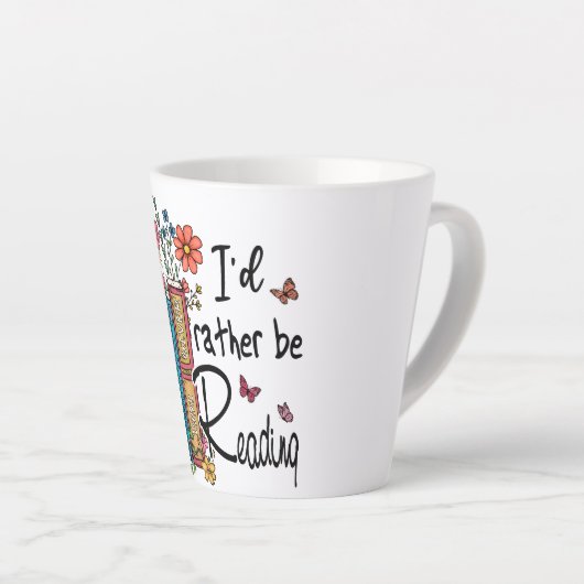 Ik zou liever lezen latte mok (Rechterhoek)