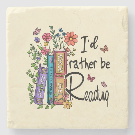 Ik zou liever lezen stenen onderzetter (Voorkant)