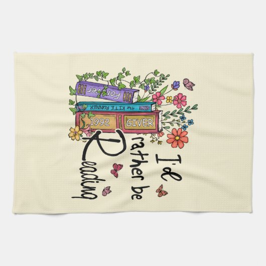 Ik zou liever lezen theedoek (Horizontaal)