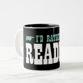 Ik zou liever lezen tweekleurige koffiemok (Voorkant links)