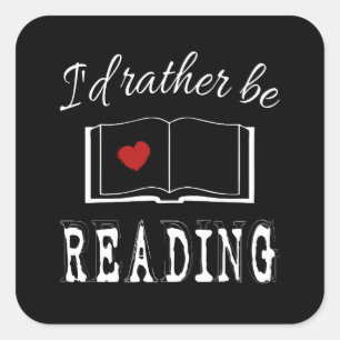 Ik zou liever lezen vierkante sticker
