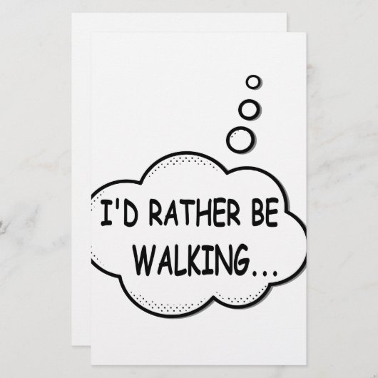 Ik zou liever lopen briefpapier (Voorkant / Achterkant)
