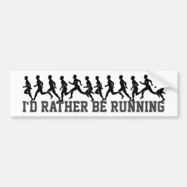 Ik zou liever lopen: Runner Silhouettes Bumpersticker