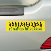 Ik zou liever lopen: Runner Silhouettes Bumpersticker (Op auto)
