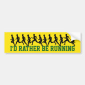 Ik zou liever lopen: Runner Silhouettes Bumpersticker (Voorkant)