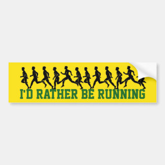 Ik zou liever lopen: Runner Silhouettes Bumpersticker