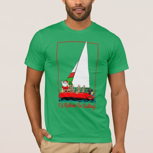 Ik zou liever met Kerstmis met de kerstman gaan ze T-shirt (Voorkant)