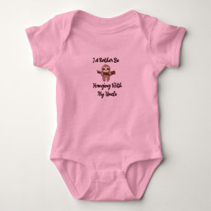 Ik zou liever met mijn oom hangen baby luiaard romper