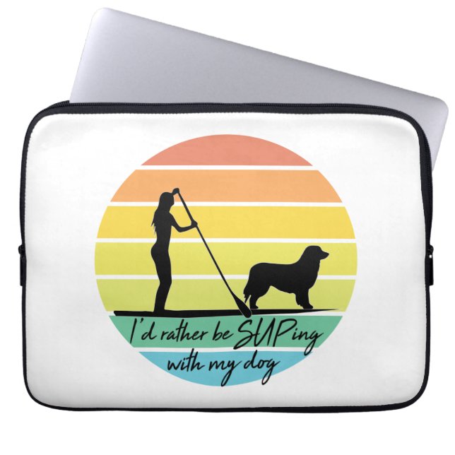 Ik zou liever met m'n hond SUP Girl praten. Laptop Sleeve (Voorkant)