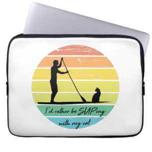Ik zou liever met m'n kat-SUP praten. Laptop Sleeve