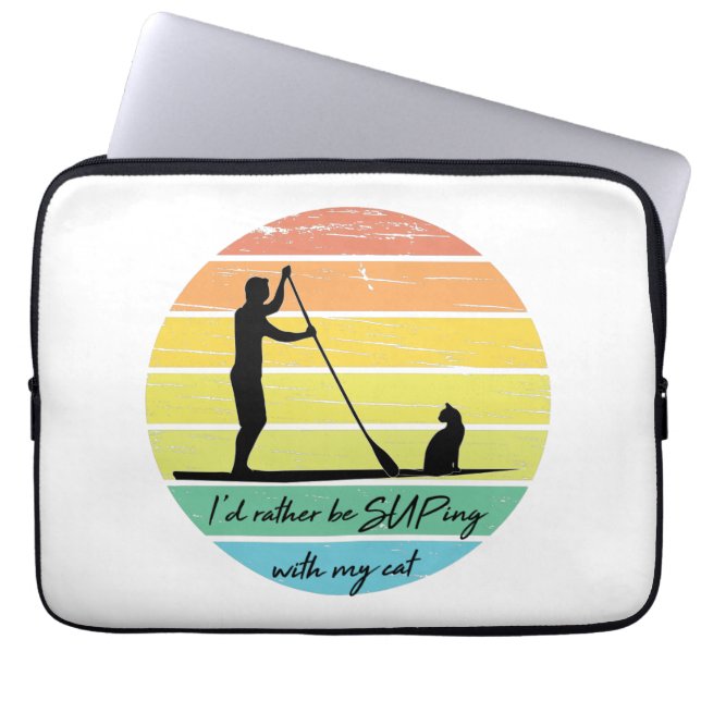 Ik zou liever met m'n kat-SUP praten. Laptop Sleeve (Voorkant)