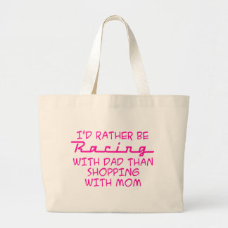 Ik zou liever met papa racen grote tote bag