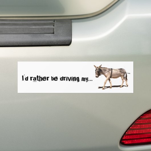 Ik zou liever mijn.... bumpersticker (Op auto)