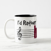 Ik zou liever mijn harp spelen tweekleurige koffiemok (Links)