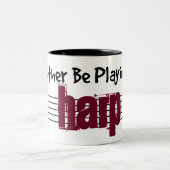 Ik zou liever mijn harp spelen tweekleurige koffiemok (Center)