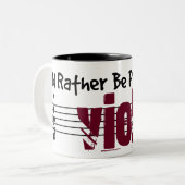 Ik zou liever mijn Viola spelen Tweekleurige Koffiemok (Voorkant links)