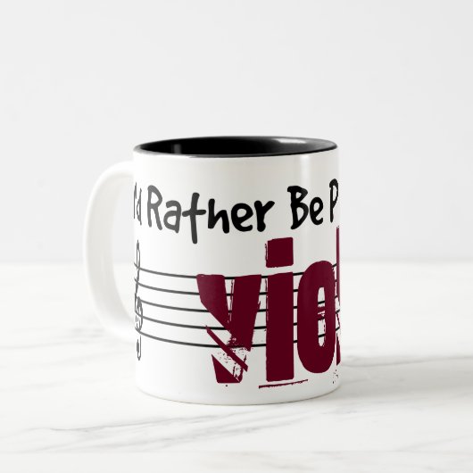 Ik zou liever mijn Viola spelen Tweekleurige Koffiemok (Voorkant links)