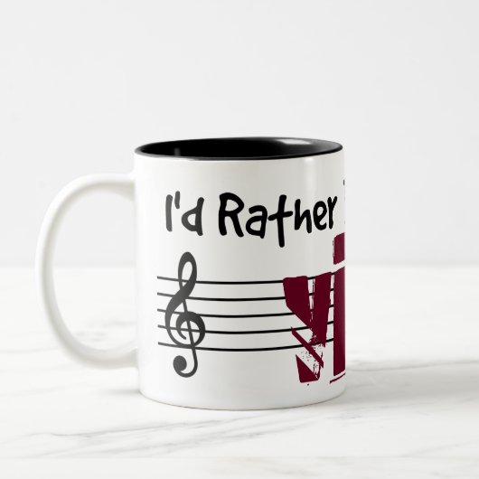 Ik zou liever mijn Viola spelen Tweekleurige Koffiemok (Links)