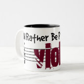 Ik zou liever mijn viool spelen tweekleurige koffiemok (Voorkant links)