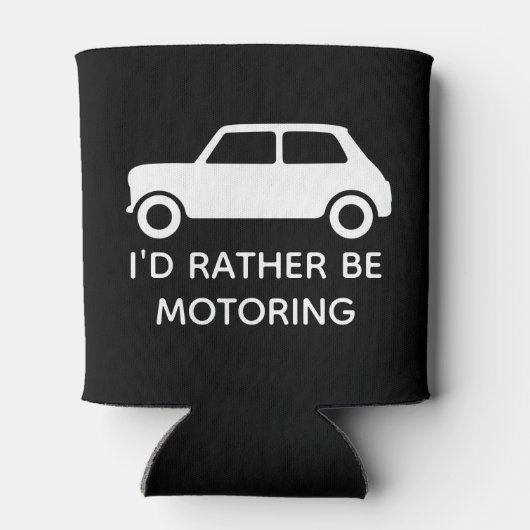 Ik zou liever Mini Car Black in beweging houden Blikjeskoeler (Achterkant)