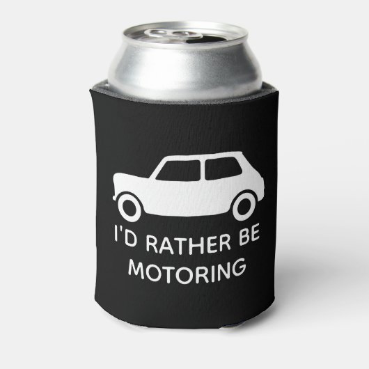 Ik zou liever Mini Car Black in beweging houden Blikjeskoeler (Blikje Achterkant)