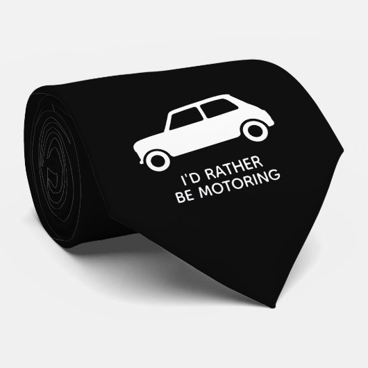 Ik zou liever Mini Car Black in beweging houden Stropdas (Opgerold)