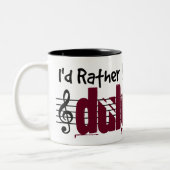 Ik zou liever m'n dikzak spelen. tweekleurige koffiemok (Links)