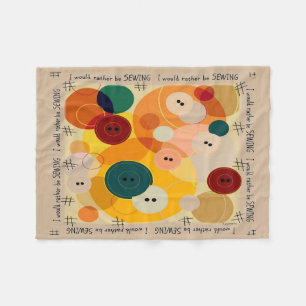 "Ik zou liever naaien" Fleece Deken