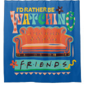 Ik zou liever naar FRIENDS™ Vibrant Grapic kijken Douchegordijn (Voorkant)