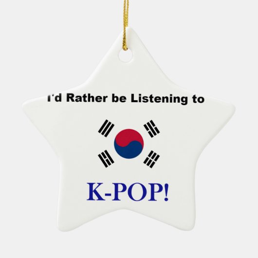 Ik zou liever naar KPOP luisteren! Keramisch Ornament (Voorkant)