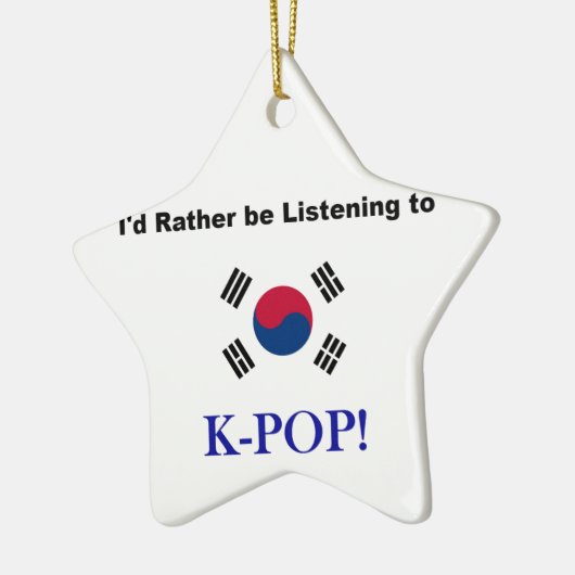 Ik zou liever naar KPOP luisteren! Keramisch Ornament (Links)