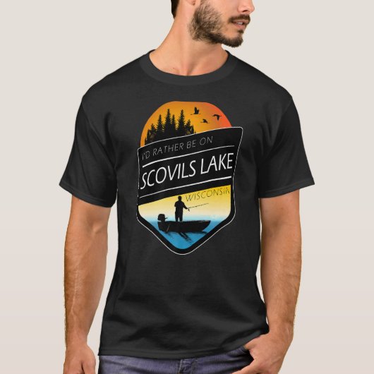 Ik zou liever op het Scovils Lake Wisconsin Gevist T-shirt (Voorkant)