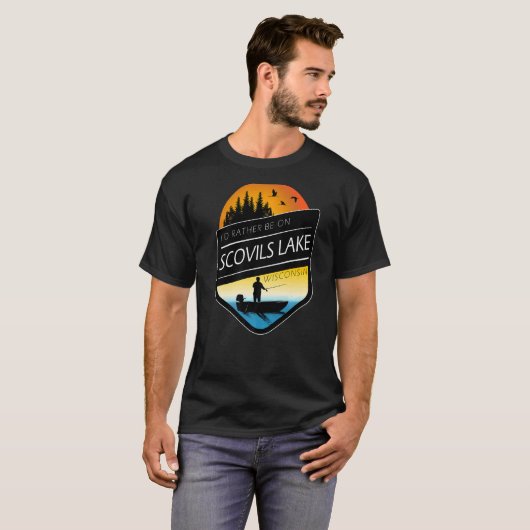 Ik zou liever op het Scovils Lake Wisconsin Gevist T-shirt (Voorkant volledig)