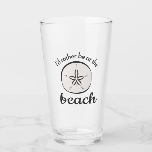 Ik zou liever op het strand zijn glas (Voorkant)