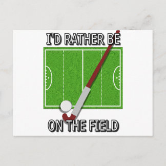 Ik zou liever op het veld zijn (hockey) briefkaart