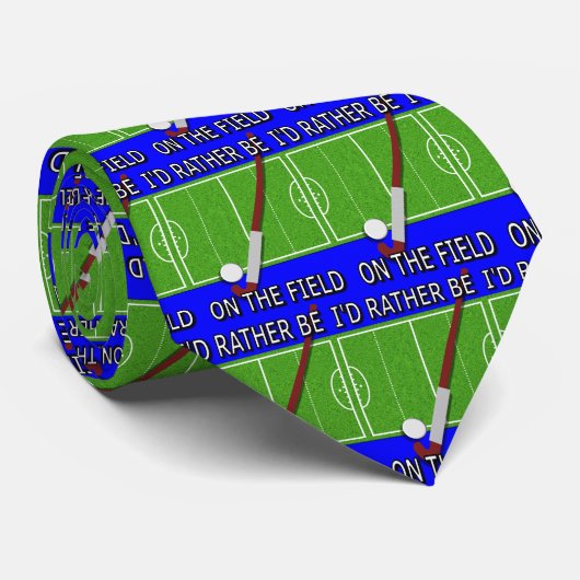 Ik zou liever op het veld zijn (hockey) stropdas (Opgerold)