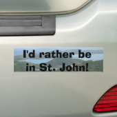 Ik zou liever op St. John zijn! Bumpersticker (Op auto)