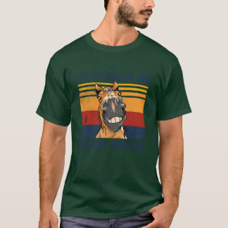 Ik zou liever paard rijden stabiel paard plezier t-shirt
