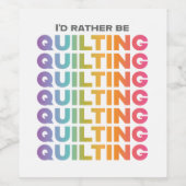 Ik zou liever Rainbow Ombre letters snoeien Wijn Etiket (Enkel label)