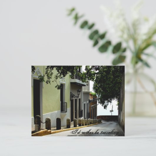Ik zou liever reizen briefkaart (Staand voorkant)
