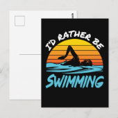 Ik zou liever retro zwemmen briefkaart (Voorkant / Achterkant)