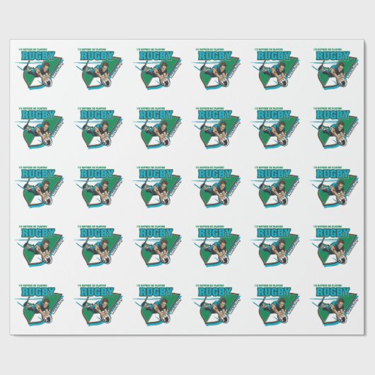 Ik zou liever Rugby spelen Cadeaupapier (Vlak)