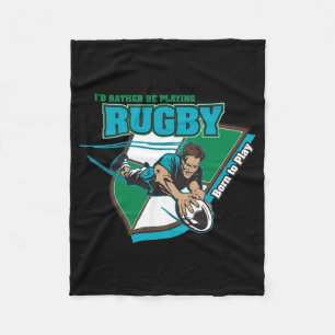 Ik zou liever Rugby spelen Fleece Deken