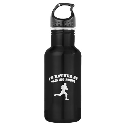 Ik zou liever Rugby spelen Waterfles (Voorkant)