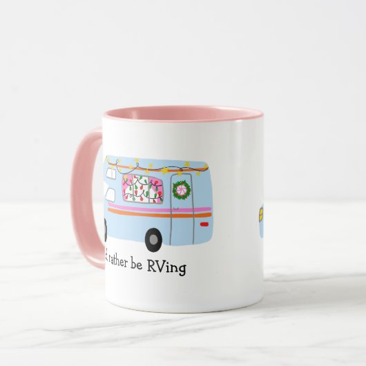 Ik zou liever RVing Retro Kerstmis KLANT zijn Mok (Voorkant links)