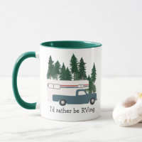 Ik zou liever RVing Retro Truck Camper Tree CUSTOM