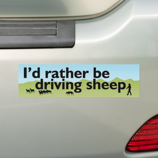 Ik zou liever schaap rijden bumpersticker (Op auto)