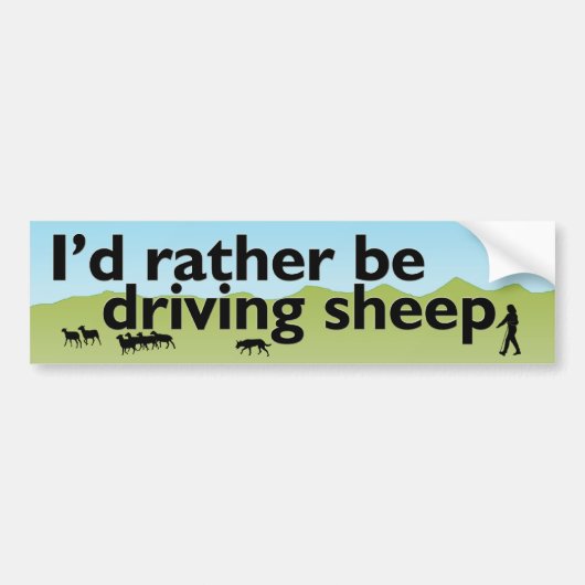 Ik zou liever schaap rijden bumpersticker (Voorkant)
