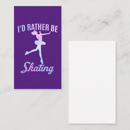 Ik zou liever schaatsen visitekaartje (Voorkant / Achterkant)